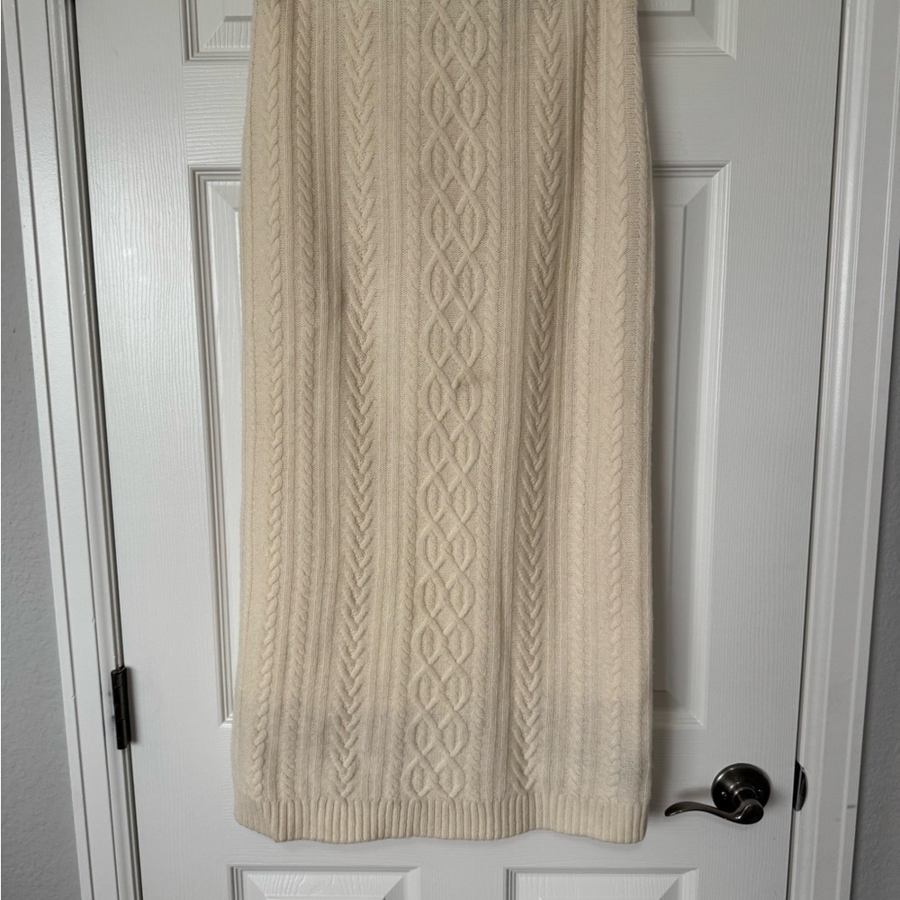 Ralph Lauren Ivory Cable Knit Pencil Skirt